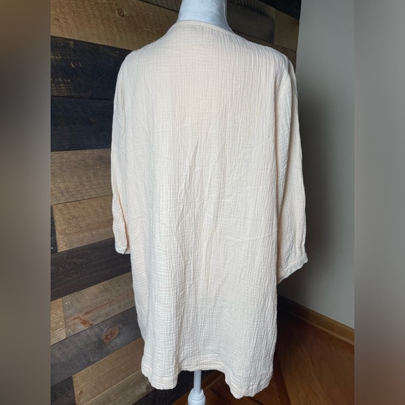 Umgee Peach Boho Gauzy Cotton Tassel 
Popover Spring Tunic, Size Medium - Picture 4 of 8